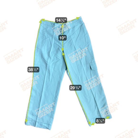 2/$18 Sale! J Jill Wide Leg Pants Womens SP Pull On Linen Light Blue Cargo Tie - Picture 2 of 9